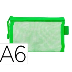 BOLSA ZIPPER BAG LIDERPAPEL POLIESTER TRANSPIRABLE MULTIUSOS DIN A6 VERDE PASTEL
