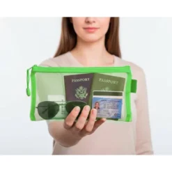 BOLSA ZIPPER BAG LIDERPAPEL POLIESTER TRANSPIRABLE MULTIUSOS TICKET 230X115 MM VERDE PASTEL