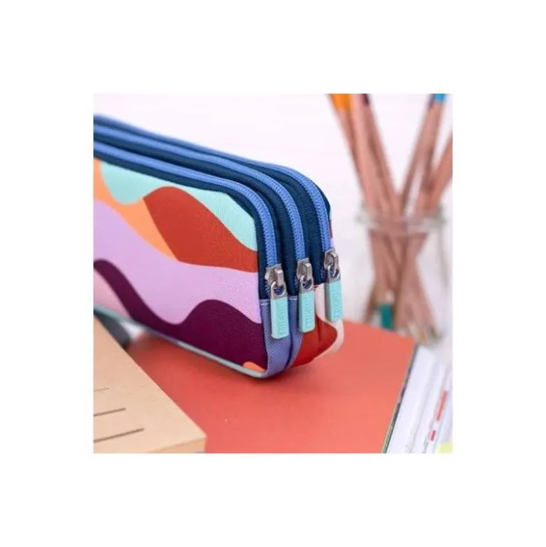 BOLSO ESCOLAR PORTATODO MILAN THE FUN MULTICOLOR 3 CREMALLERAS 220X80X100 MM