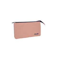 BOLSO ESCOLAR PORTATODO MILAN 1918 COLLECTION 3 CREMALLERAS Y 5 COMPARTIMENTOS ROSA 215X35X125 MM