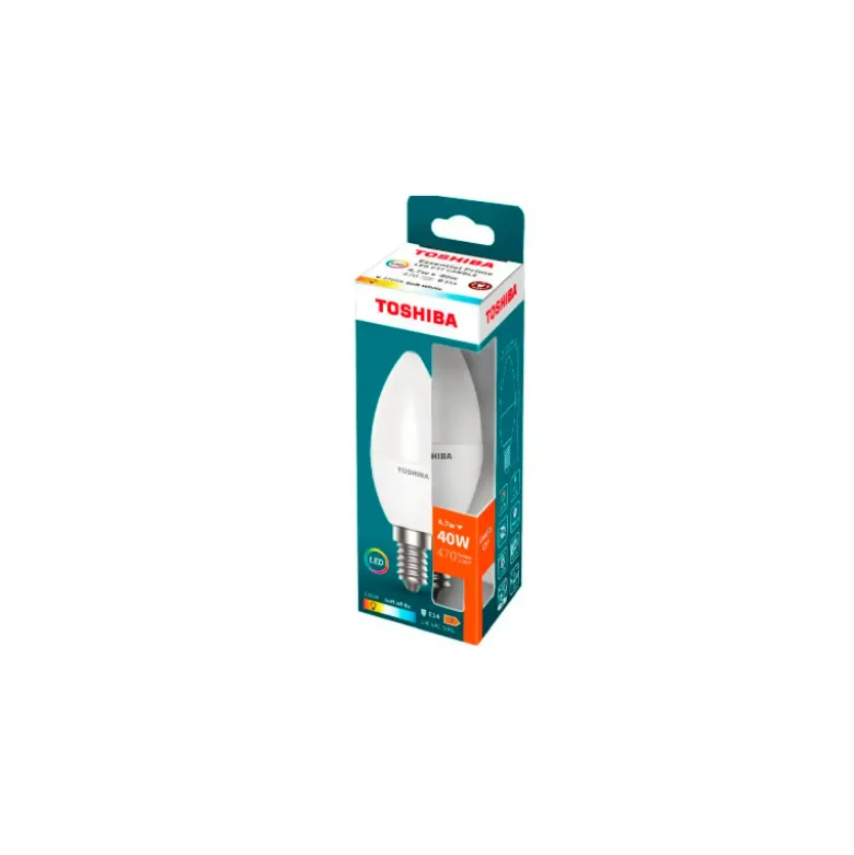 BOMBILLA LED TOSHIBA ESSENTIAL C37 E14 4.7W LUZ CALIDA 2700K