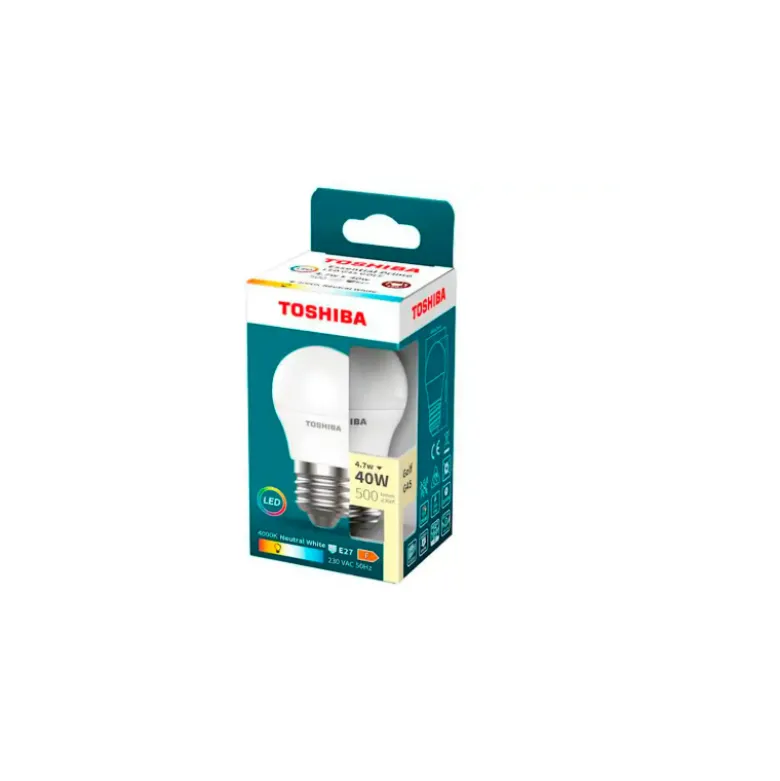 BOMBILLA LED TOSHIBA ESSENTIAL G45 E27 4.7W LUZ NEUTRA 4000K