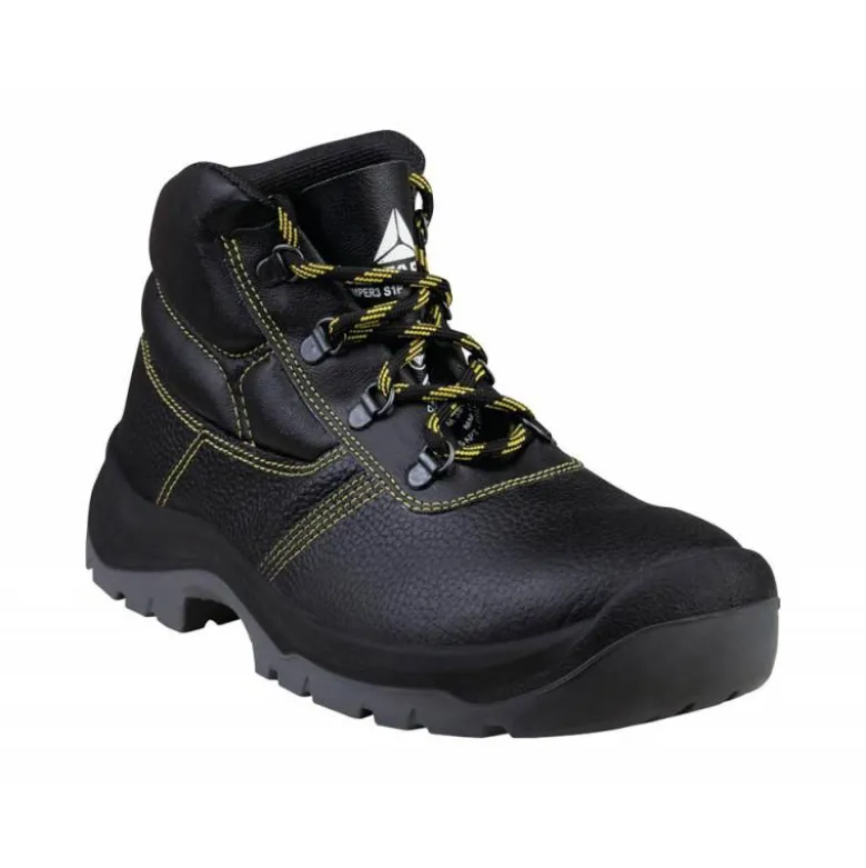 BOTAS DELTAPLUS DE SEGURIDAD PIEL CRUPON PIGMENTADA SUELA PU BI-DENSIDAD COLOR NEGRO TALLA 42