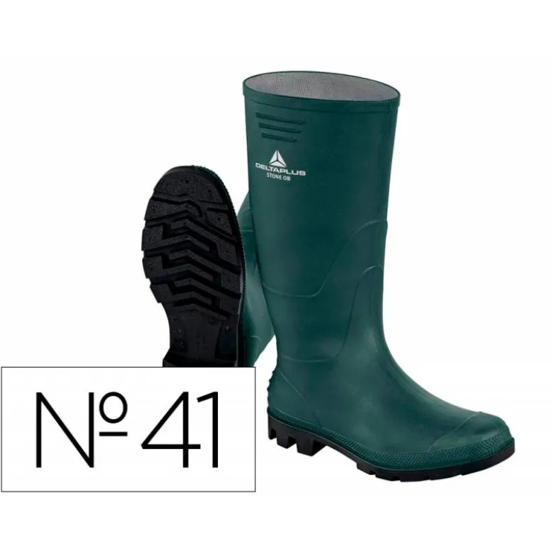 BOTAS DELTAPLUS DE SEGURIDAD STONE PVC VERDE SUELA DE TACOS TALLA 41