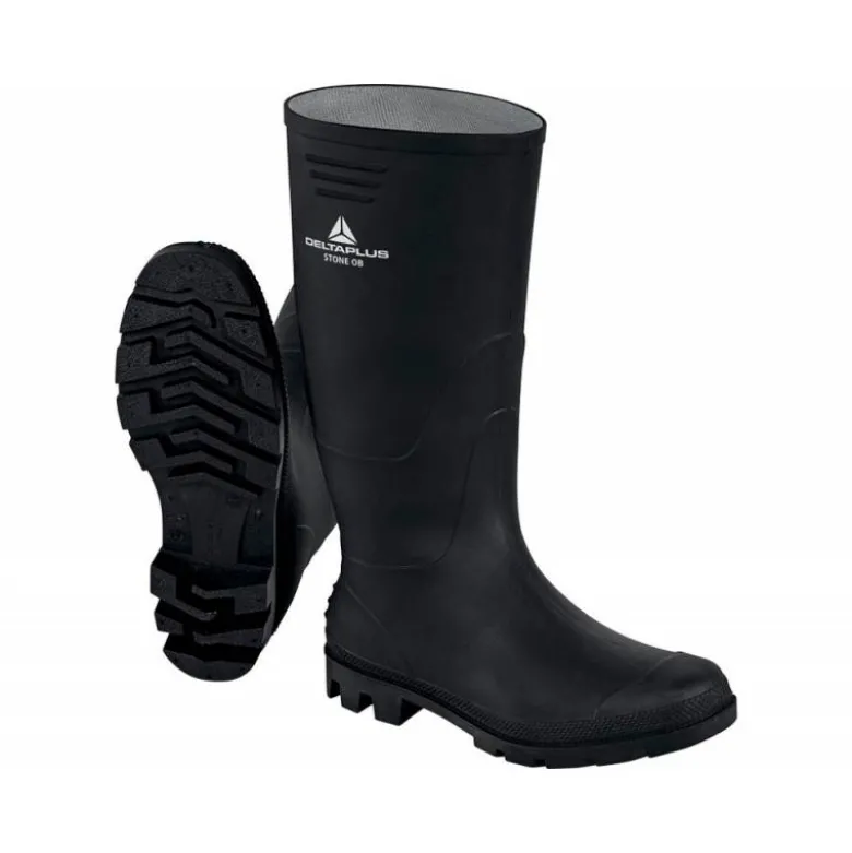 BOTAS DELTAPLUS DE SEGURIDAD STONE PVC NEGRO SUELA DE TACOS TALLA 43