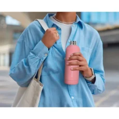 BOTELLA PORTALIQUIDOS ANTARTIK ISOTERMICA ACERO INOXIDABLE LIBRE DE BPA COLOR ROSA 500 ML