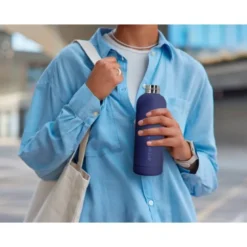 BOTELLA PORTALIQUIDOS ANTARTIK ISOTERMICA ACERO INOXIDABLE LIBRE DE BPA COLOR AZUL 500 ML