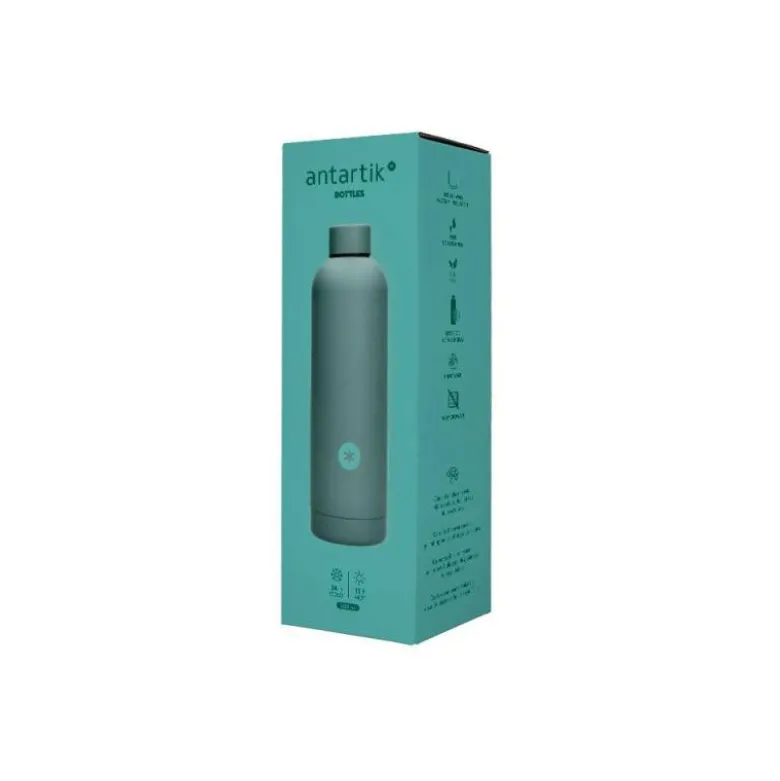 BOTELLA PORTALIQUIDOS ANTARTIK ISOTERMICA ACERO INOXIDABLE LIBRE DE BPA COLOR TURQUESA 500 ML