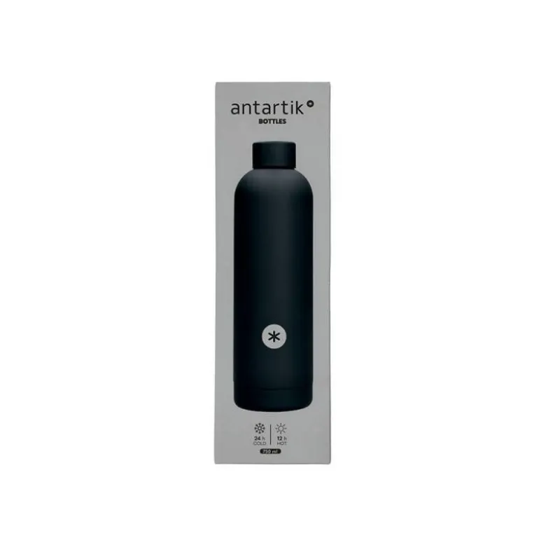 BOTELLA PORTALIQUIDOS ANTARTIK ISOTERMICA ACERO INOXIDABLE LIBRE DE BPA COLOR NEGRO 750 ML