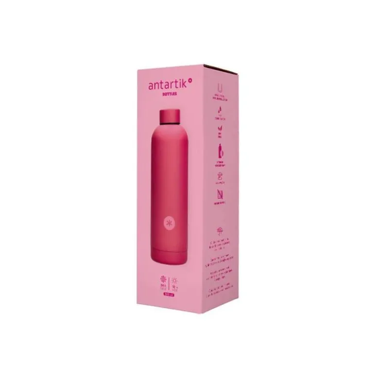 BOTELLA PORTALIQUIDOS ANTARTIK ISOTERMICA ACERO INOXIDABLE LIBRE DE BPA COLOR FUCSIA 500 ML