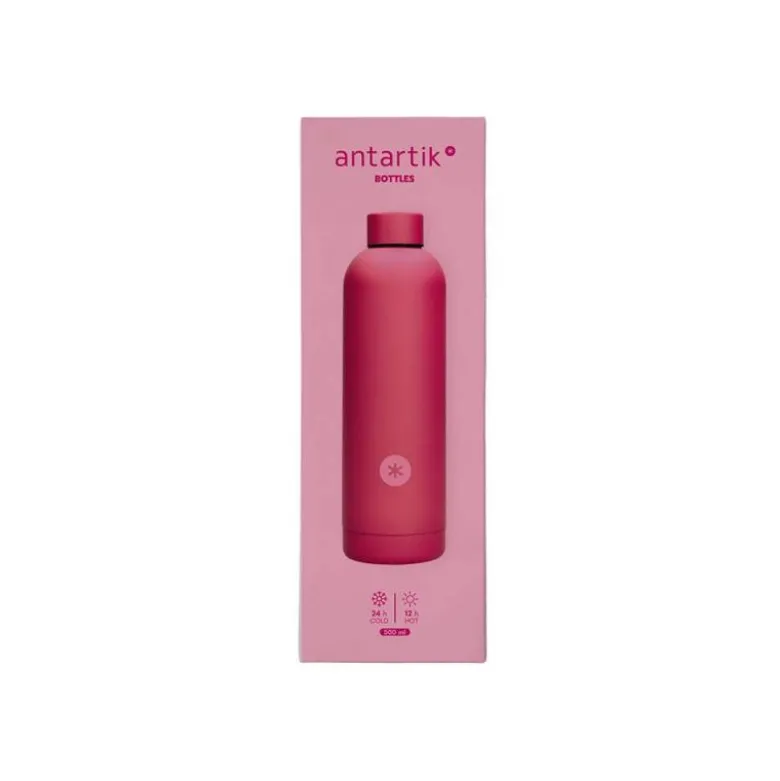 BOTELLA PORTALIQUIDOS ANTARTIK ISOTERMICA ACERO INOXIDABLE LIBRE DE BPA COLOR FUCSIA 500 ML