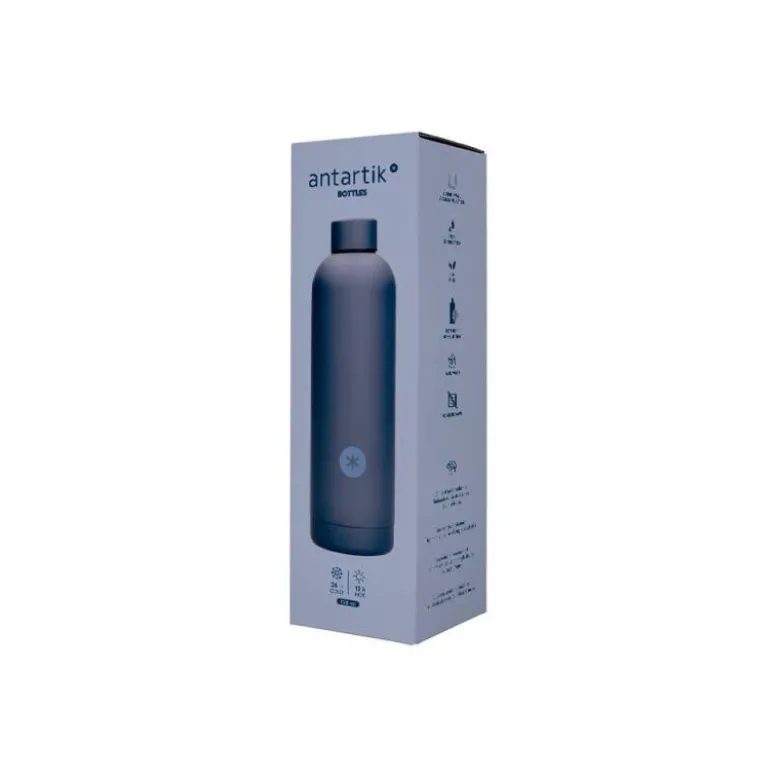 BOTELLA PORTALIQUIDOS ANTARTIK ISOTERMICA ACERO INOXIDABLE LIBRE DE BPA COLOR AZUL 75O ML
