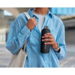 BOTELLA PORTALIQUIDOS ANTARTIK ISOTERMICA ACERO INOXIDABLE LIBRE DE BPA COLOR NEGRO 500 ML