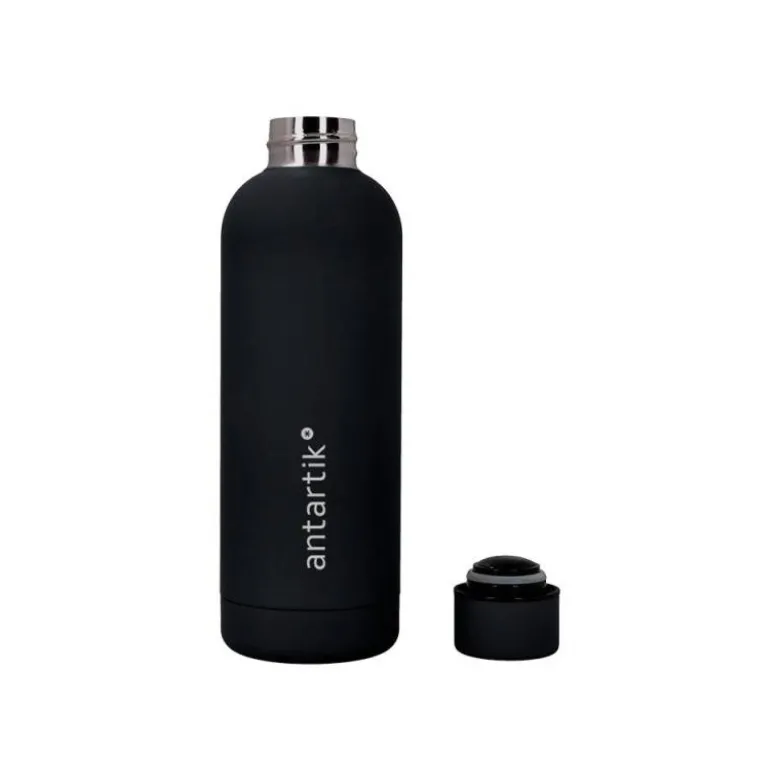BOTELLA PORTALIQUIDOS ANTARTIK ISOTERMICA ACERO INOXIDABLE LIBRE DE BPA COLOR NEGRO 500 ML