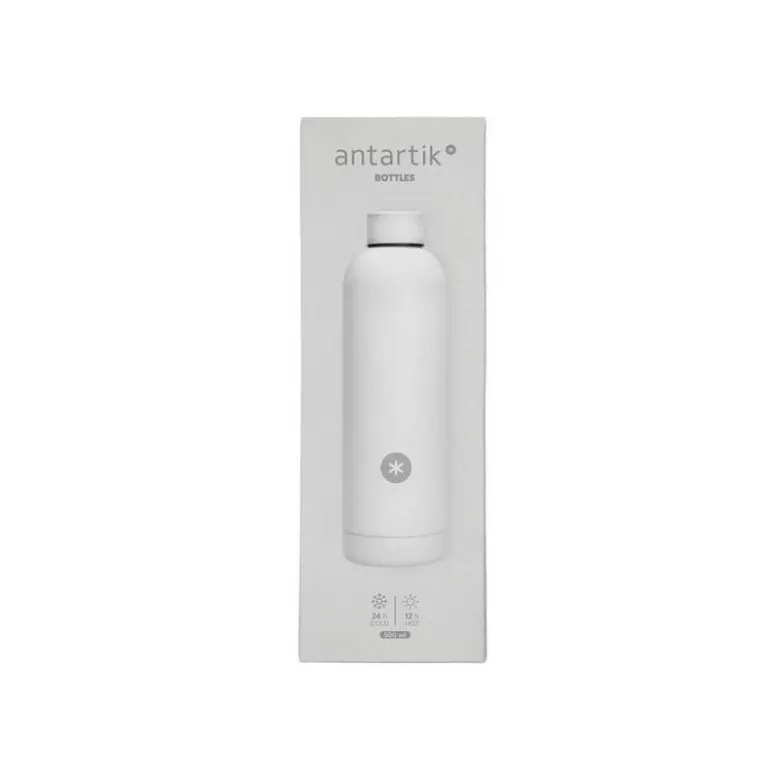 BOTELLA PORTALIQUIDOS ANTARTIK ISOTERMICA ACERO INOXIDABLE LIBRE DE BPA COLOR BLANCO 500 ML