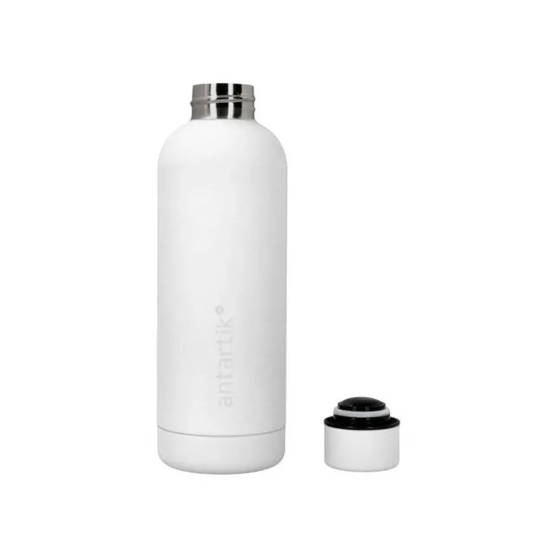 BOTELLA PORTALIQUIDOS ANTARTIK ISOTERMICA ACERO INOXIDABLE LIBRE DE BPA COLOR BLANCO 500 ML