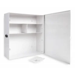 BOTIQUIN Q-CONNECT METALICO 4 COMPARTIMENTOS VACIO PRIMEROS AUXILIOS 330X360X120 MM