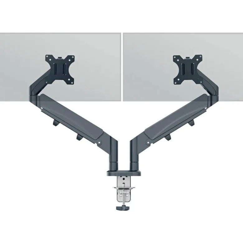 BRAZO PARA MONITOR LEITZ ERGO SPACESAVING DUAL GRIS OSCURO