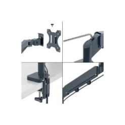 BRAZO PARA MONITOR Y PORTATIL LEITZ ERGO SPACESAVING DUAL GRIS OSCURO