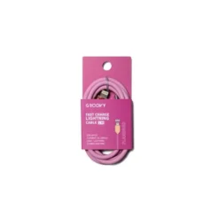 CABLE GROOVY USB 2.0 A USB C APPLE LIGHTNING LONGITUD 1 MT SILICONA COLOR ROSA FLAMENCO