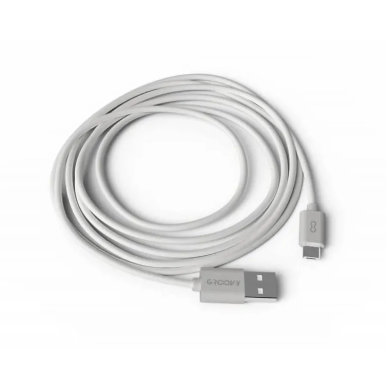 CABLE GROOVY USB-A A MICRO USB LONGITUD 2 MT COLOR BLANCO