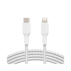 CABLE TRENZADO BELKIN CAA004BT1MWH USB-C A LIGHTNING BOOST CHARGE LARGO 1 M COLOR BLANCO