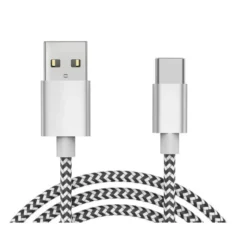 CABLE USB-C A USB-A Q-CONNECT NAILON LONGITUD 1M BLANCO