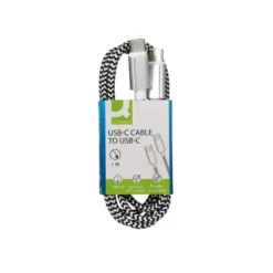 CABLE USB-C A USB-C Q-CONNECT NAILON LONGITUD 1M BLANCO