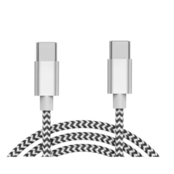 CABLE USB-C A USB-C Q-CONNECT NAILON LONGITUD 1M BLANCO