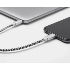 CABLE USB-C A USB-C Q-CONNECT NAILON LONGITUD 1M BLANCO