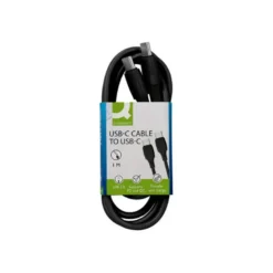 CABLE USB-C A USB-C Q-CONNECT PVC LONGITUD 1M NEGRO