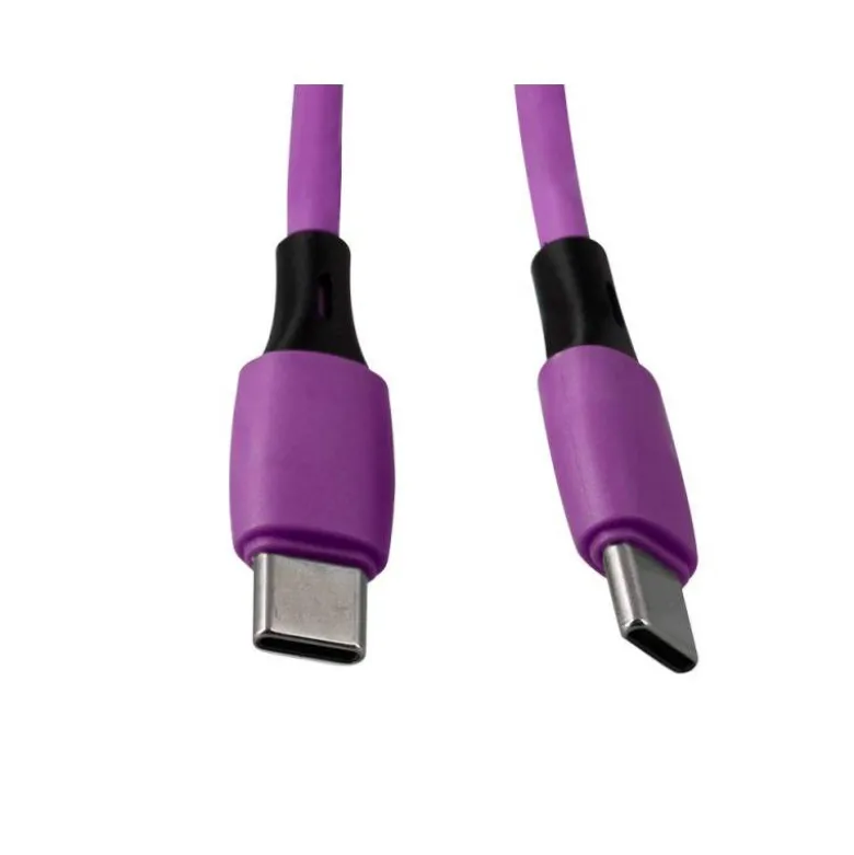 CABLE USB-C A USB-C Q-CONNECT PVC LONGITUD 1M MORADO