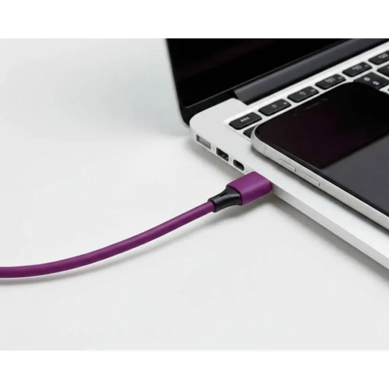 CABLE USB-C A USB-C Q-CONNECT PVC LONGITUD 1M MORADO