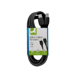 CABLE USB-C A USB-C Q-CONNECT PVC LONGITUD 2M NEGRO