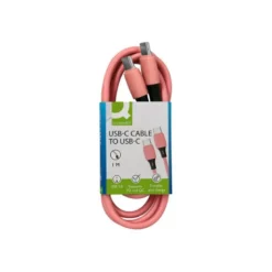CABLE USB-C A USB-C Q-CONNECT PVC LONGITUD 1M ROSA