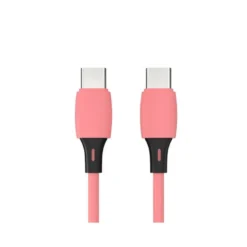 CABLE USB-C A USB-C Q-CONNECT PVC LONGITUD 1M ROSA