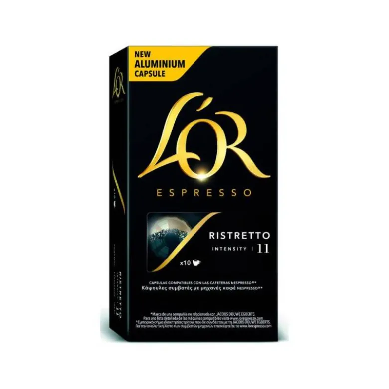 CAFE L'OR ESPRESSO RISTRETTO INTENSIDAD 11 CAJA DE 10 CAPSULAS COMPATIBLE NESPRESSO