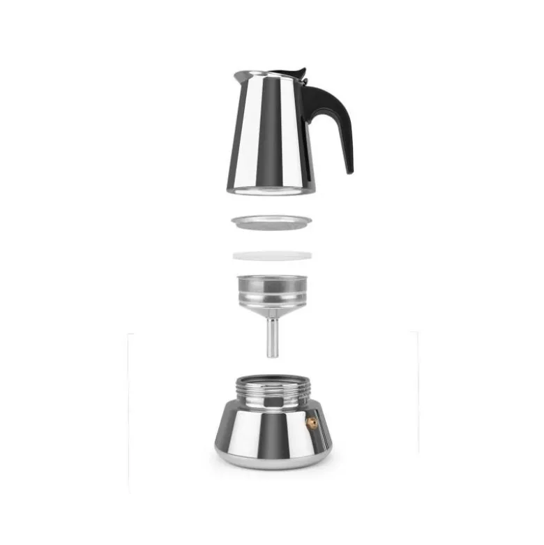 CAFETERA ITALIANA ORBEGOZO ACERO INOXIDABLE 4 TAZAS APTA PARA TODO TIPO DE COCINAS