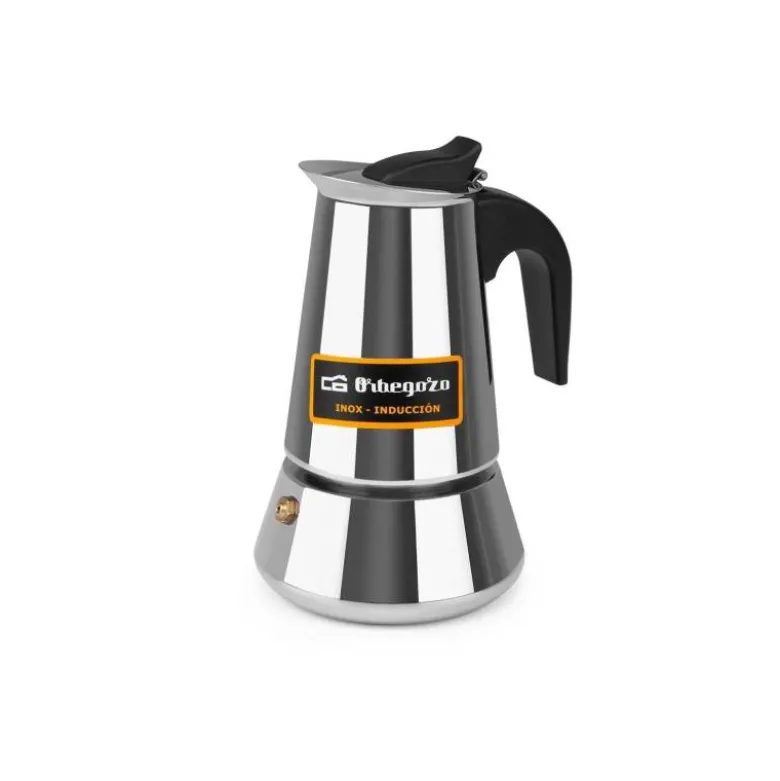 CAFETERA ITALIANA ORBEGOZO ACERO INOXIDABLE 4 TAZAS APTA PARA TODO TIPO DE COCINAS
