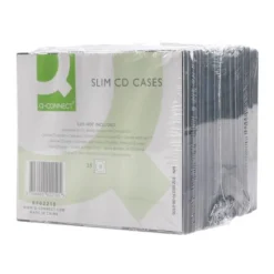 Caja CD/DVD Slim marca Q-Connect. Caja 25 ud.