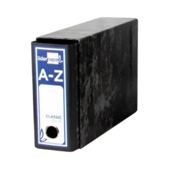 Caja archivador de palanca marca Liderpapel Classic Blue Cuarto apaisado
