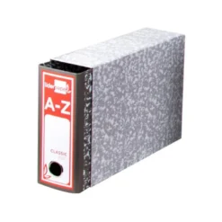 Caja archivador de palanca marca Liderpapel Classic Red Cuarto apaisado