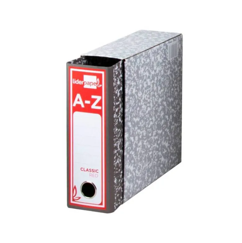 Caja archivador de palanca marca Liderpapel Classic Red Cuarto