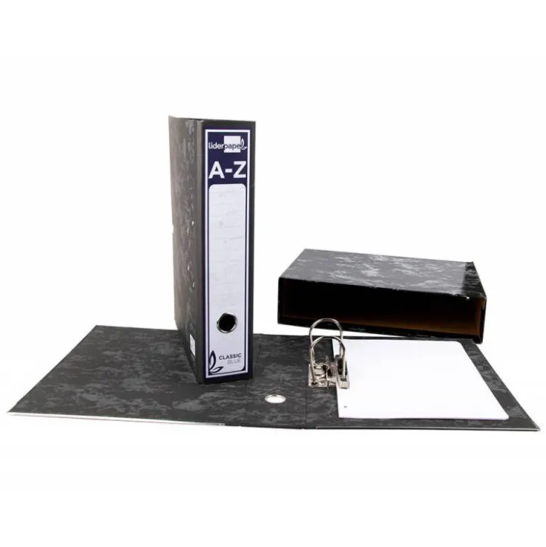 Caja archivador de palanca marca Liderpapel Classic Blue Cuarto