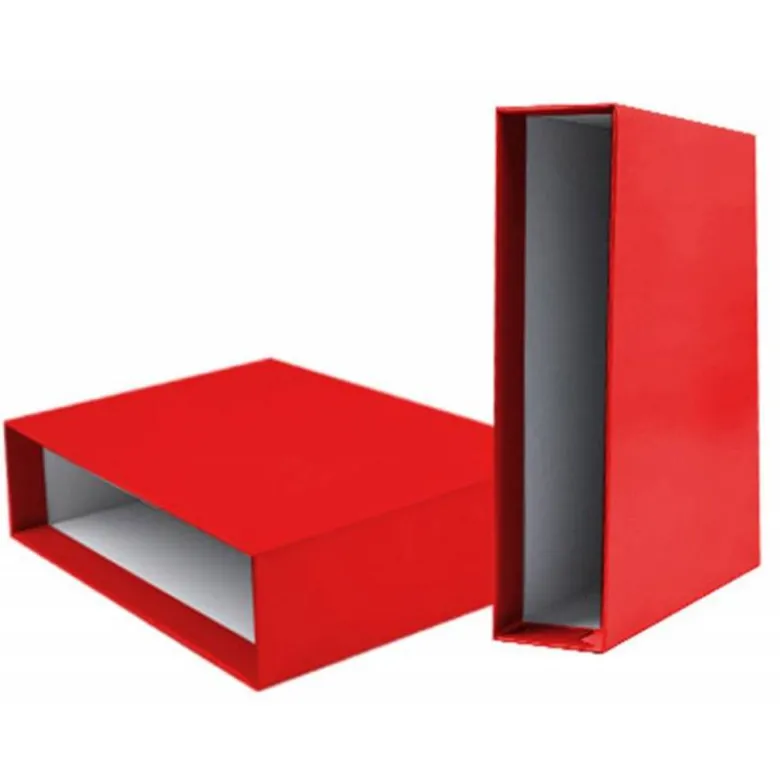 CAJA ARCHIVADOR LIDERPAPEL DE PALANCA CARTON FOLIO DOCUMENTA LOMO 75MM COLOR ROJO