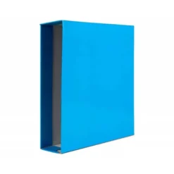 CAJA ARCHIVADOR LIDERPAPEL DE PALANCA CARTON FOLIO DOCUMENTA LOMO 75MM CELESTE