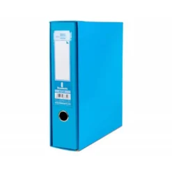 CAJA ARCHIVADOR LIDERPAPEL DE PALANCA CARTON FOLIO DOCUMENTA LOMO 75MM CELESTE