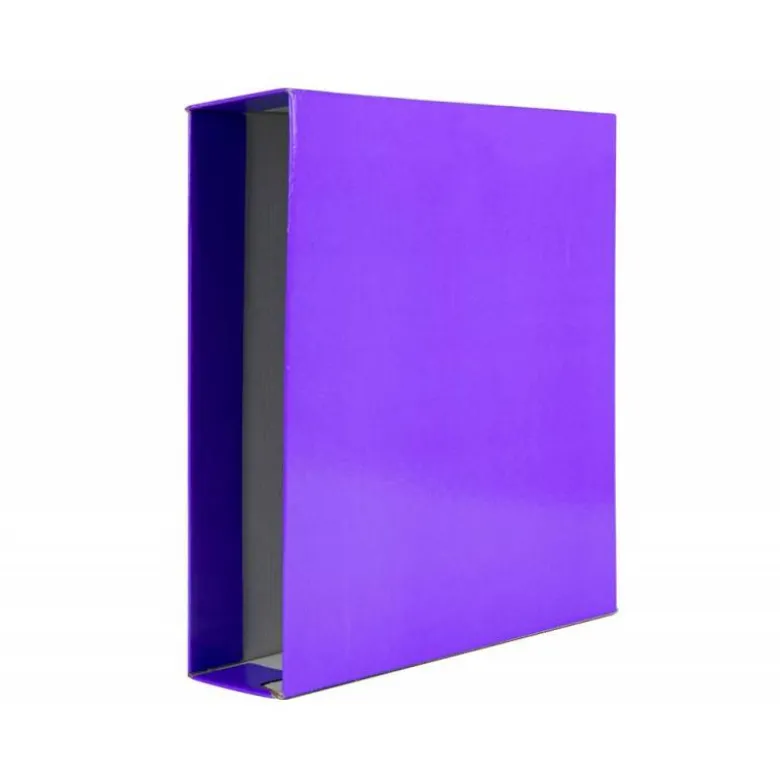 CAJA ARCHIVADOR LIDERPAPEL DE PALANCA CARTON FOLIO DOCUMENTA LOMO 75 MM LILA