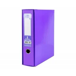 CAJA ARCHIVADOR LIDERPAPEL DE PALANCA CARTON FOLIO DOCUMENTA LOMO 75 MM LILA