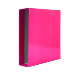 CAJA ARCHIVADOR LIDERPAPEL DE PALANCA CARTON FOLIO DOCUMENTA LOMO 75 MM ROSA